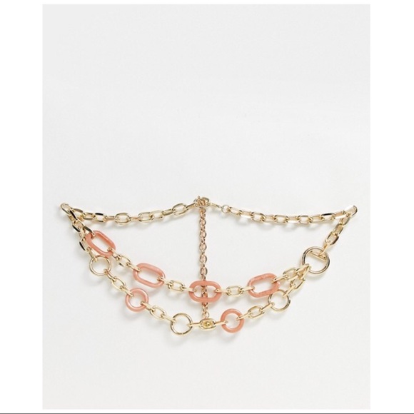 ASOS | ENAMEL GOLD CHAIN BELT 90s Y2K - Picture 2 of 4